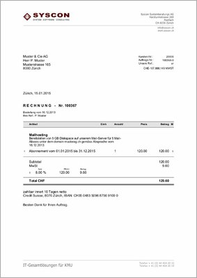 Einzelrechnung