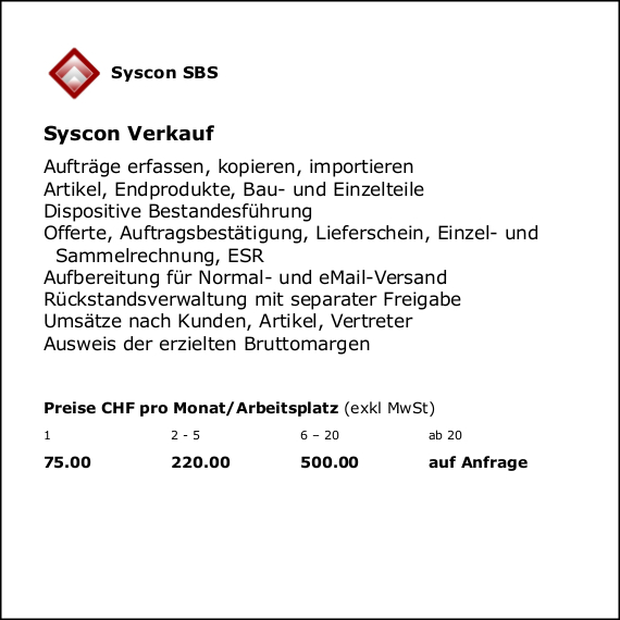 Syscon Verkauf
